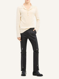 Light wool Polo - White