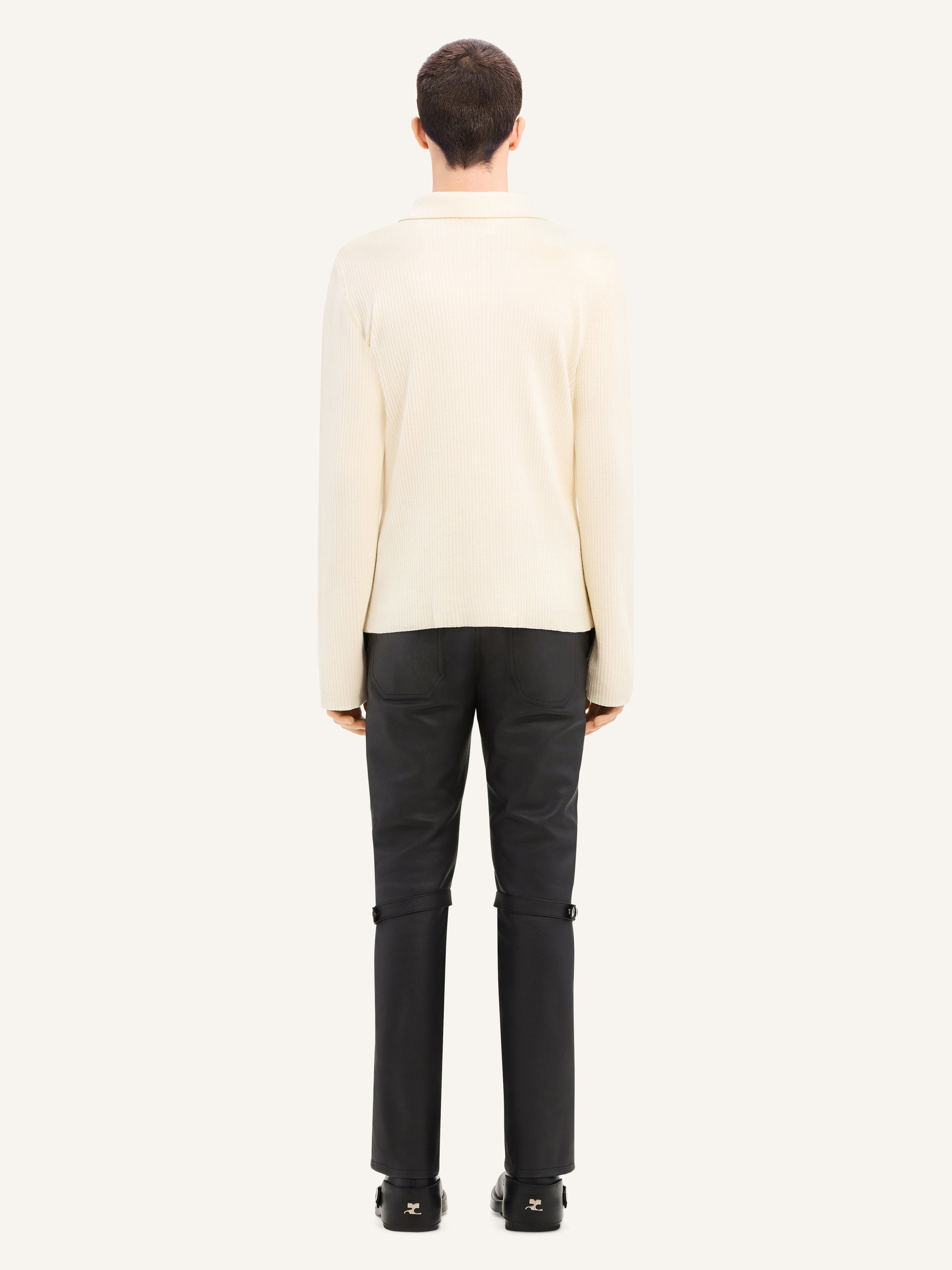 Light wool Polo - White