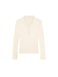 Light wool Polo - White