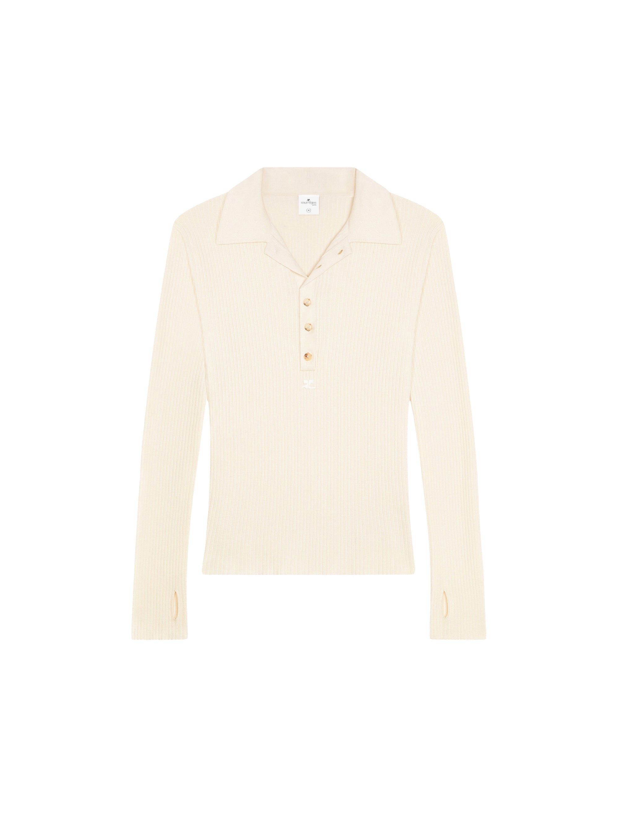 Light wool Polo - White