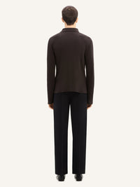 Light wool Polo - Mud Brown