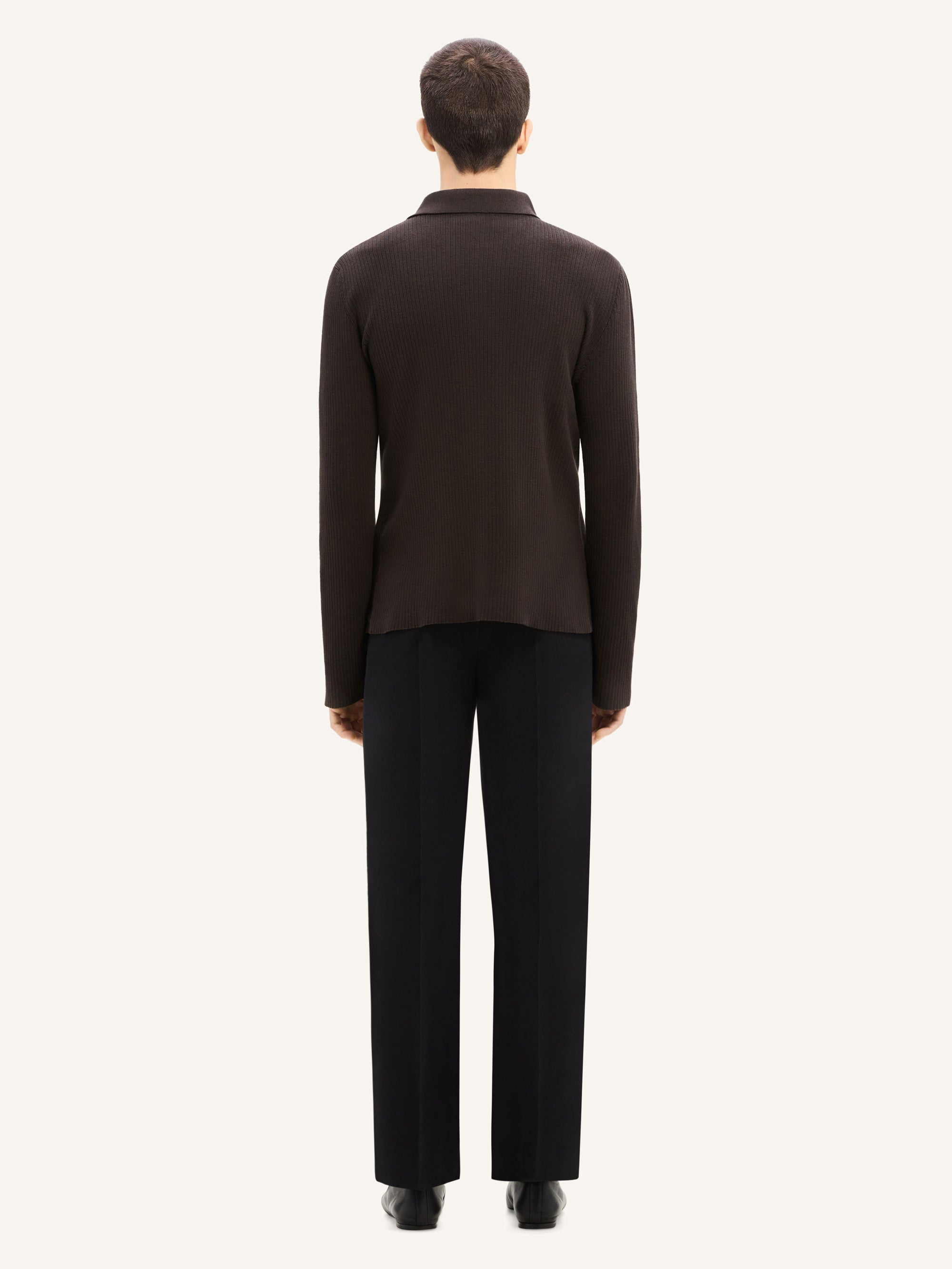 Light wool Polo - Mud Brown