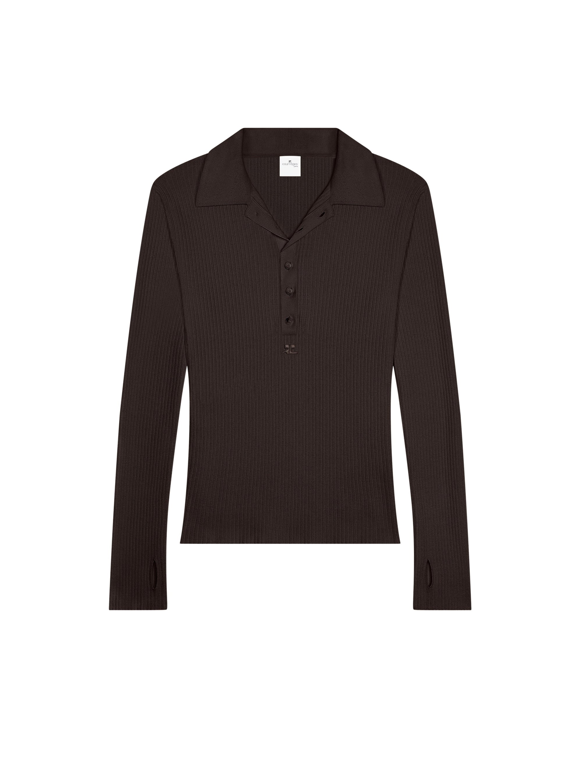Light wool Polo - Brown