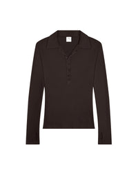 Light wool Polo - Mud Brown