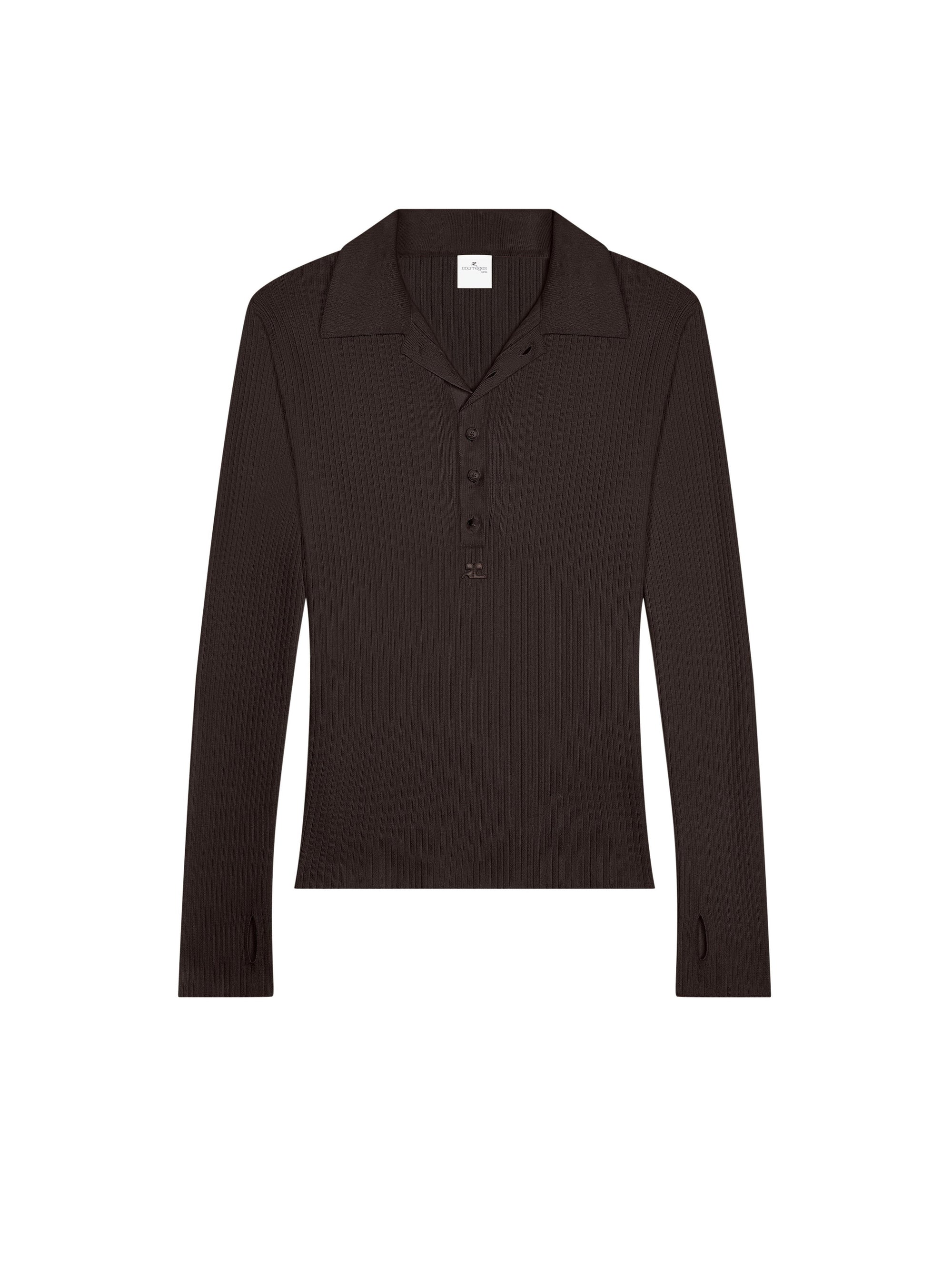 Light wool Polo - Mud Brown