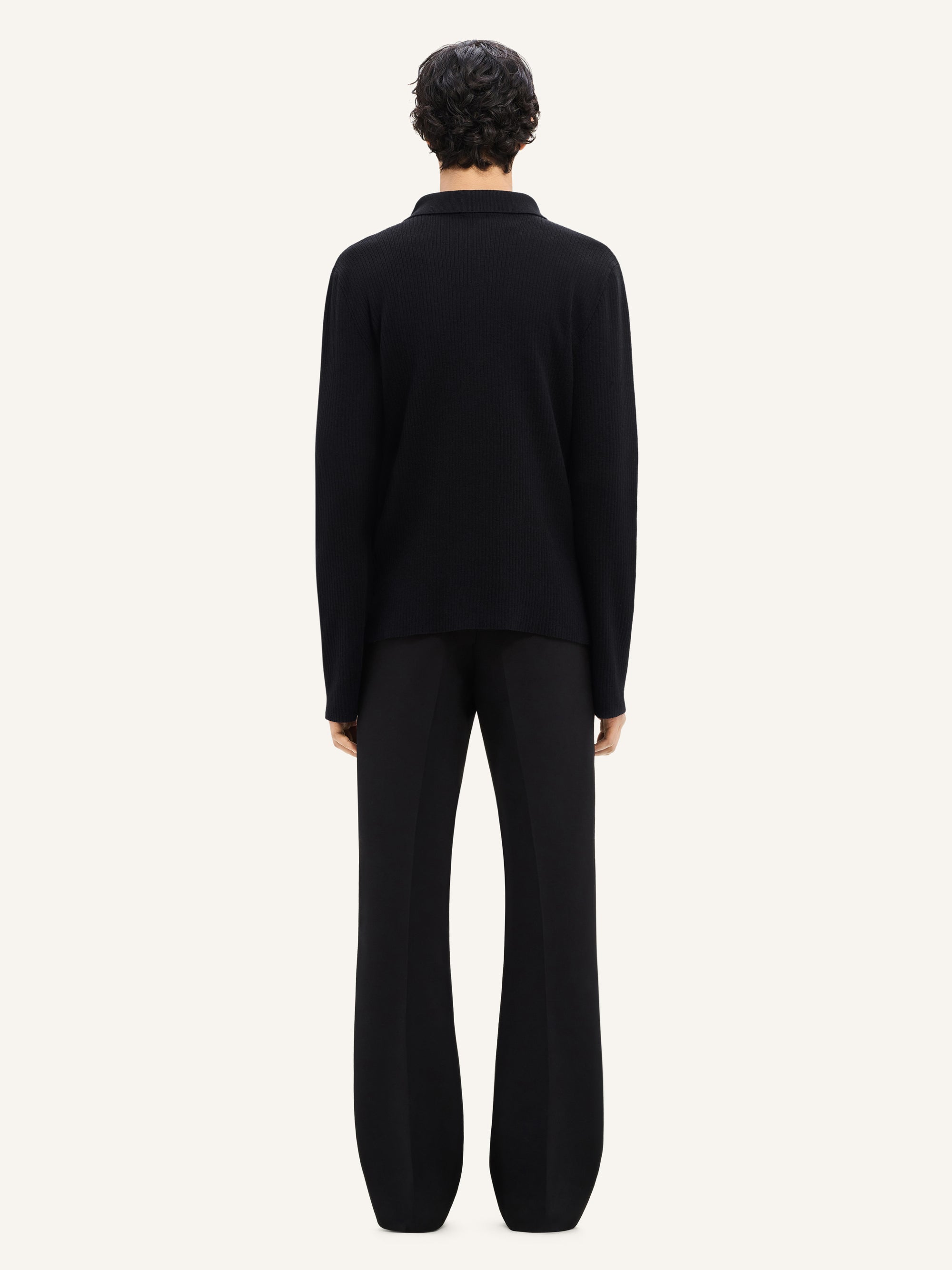 Light wool Polo - Black
