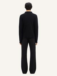 Light wool Polo - Black