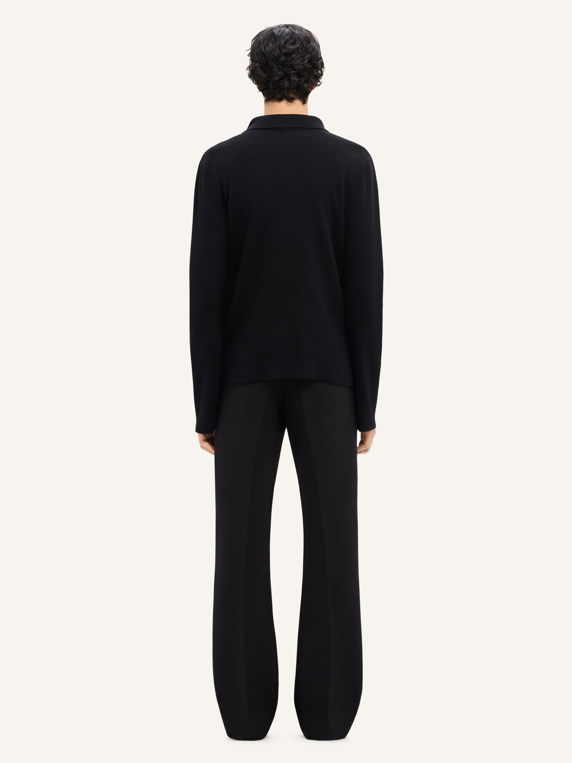 Light wool Polo - Black