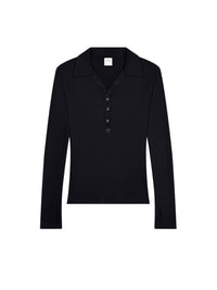 Light wool Polo - Black