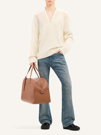 Zipped wool Sweater - Natural
