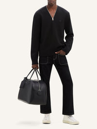 Zipped wool Sweater - Black