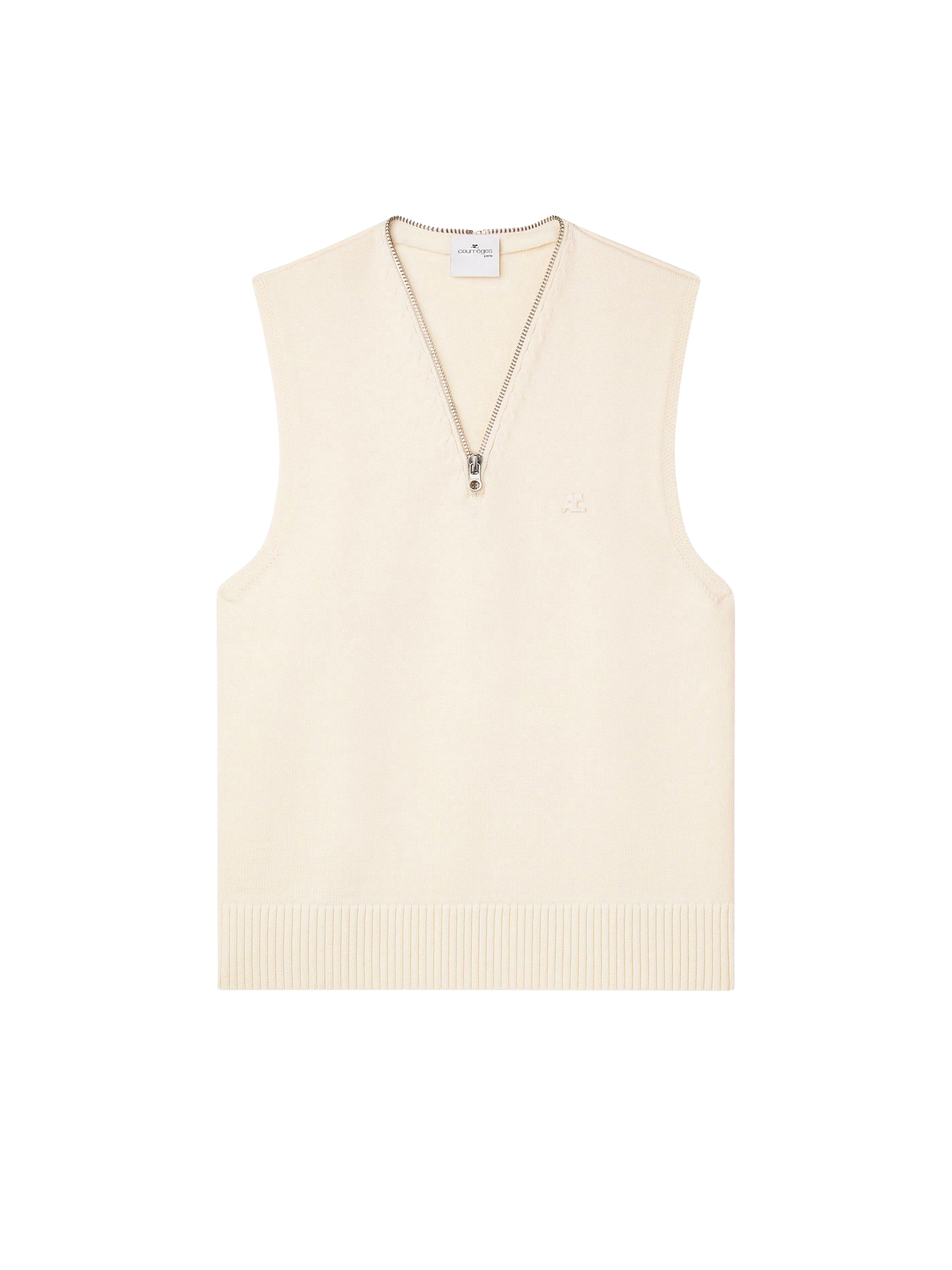 V-neck wool sweater - Natural