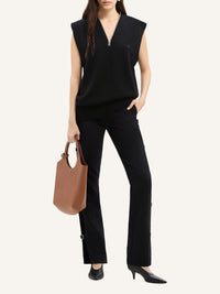 V-neck wool sweater - Black