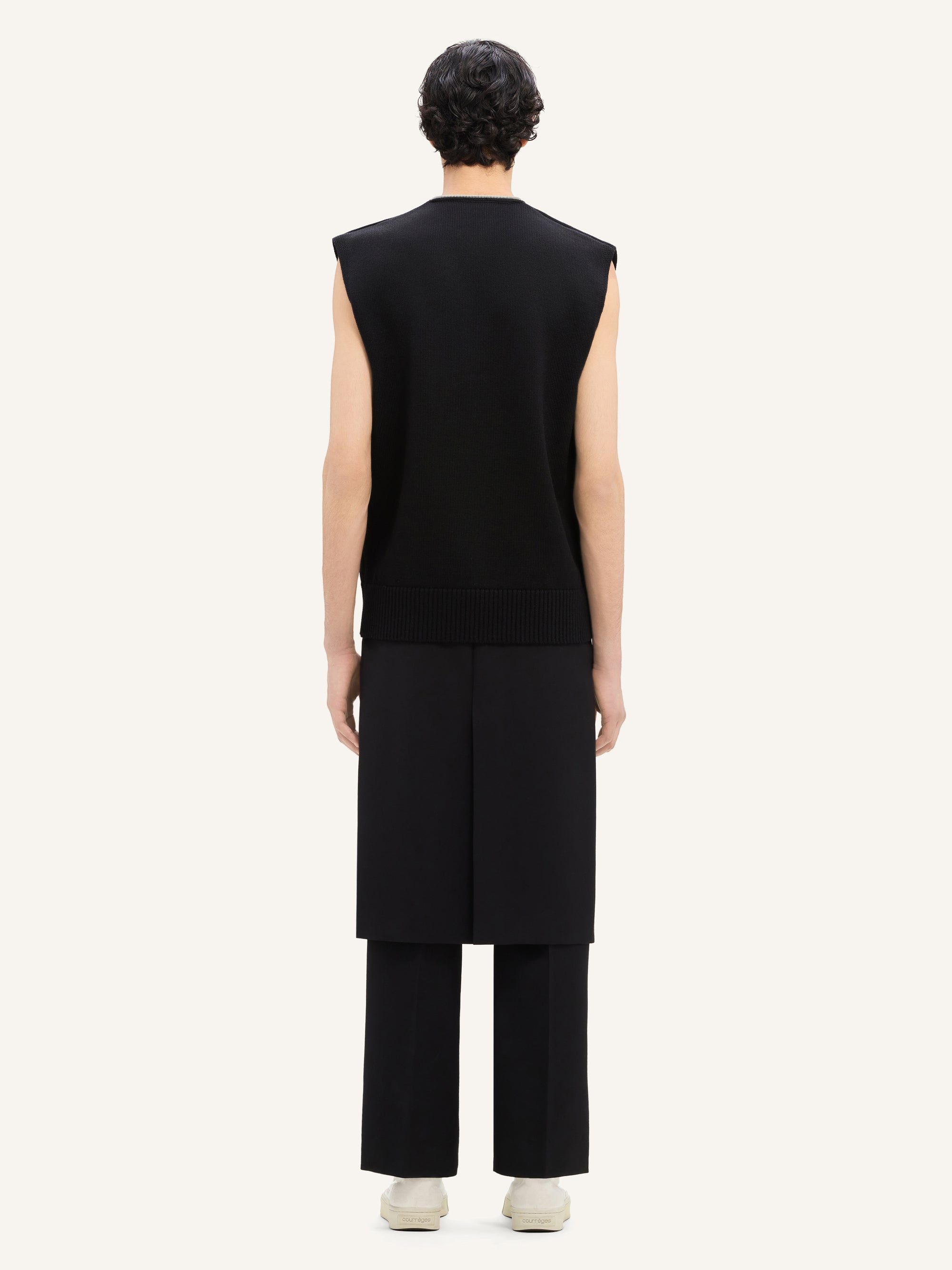 V-neck wool sweater - Black