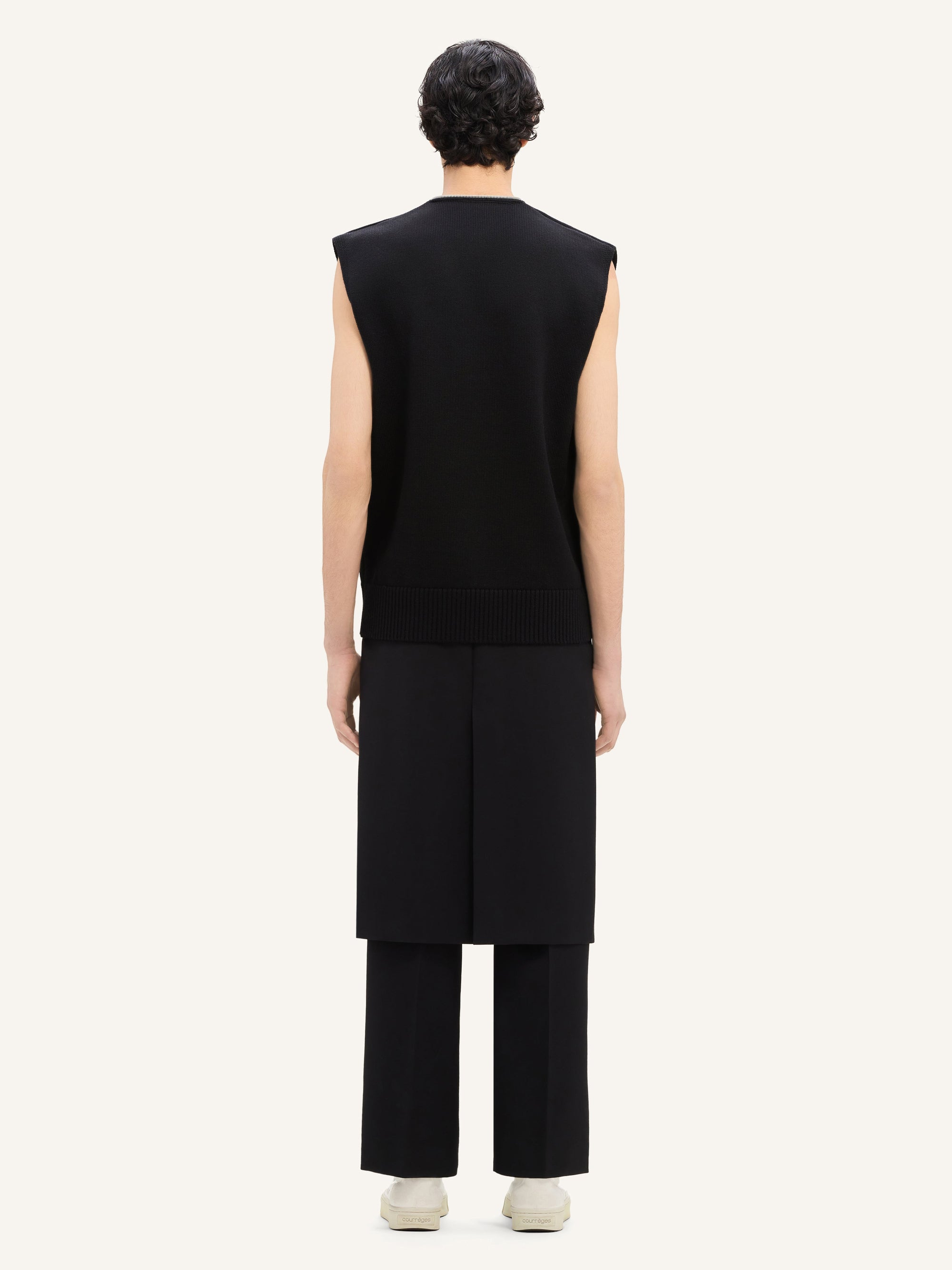 V-neck wool sweater - Black