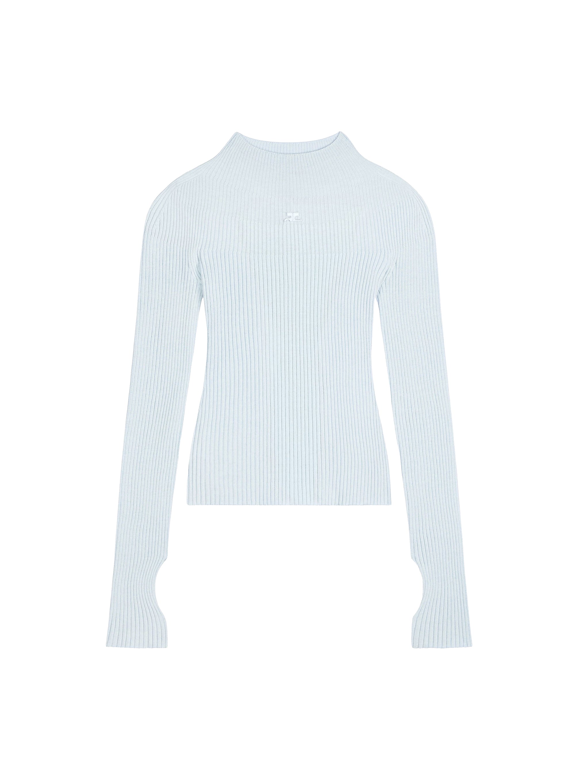 Engineered light rib mockneck Sweater - Iceberg