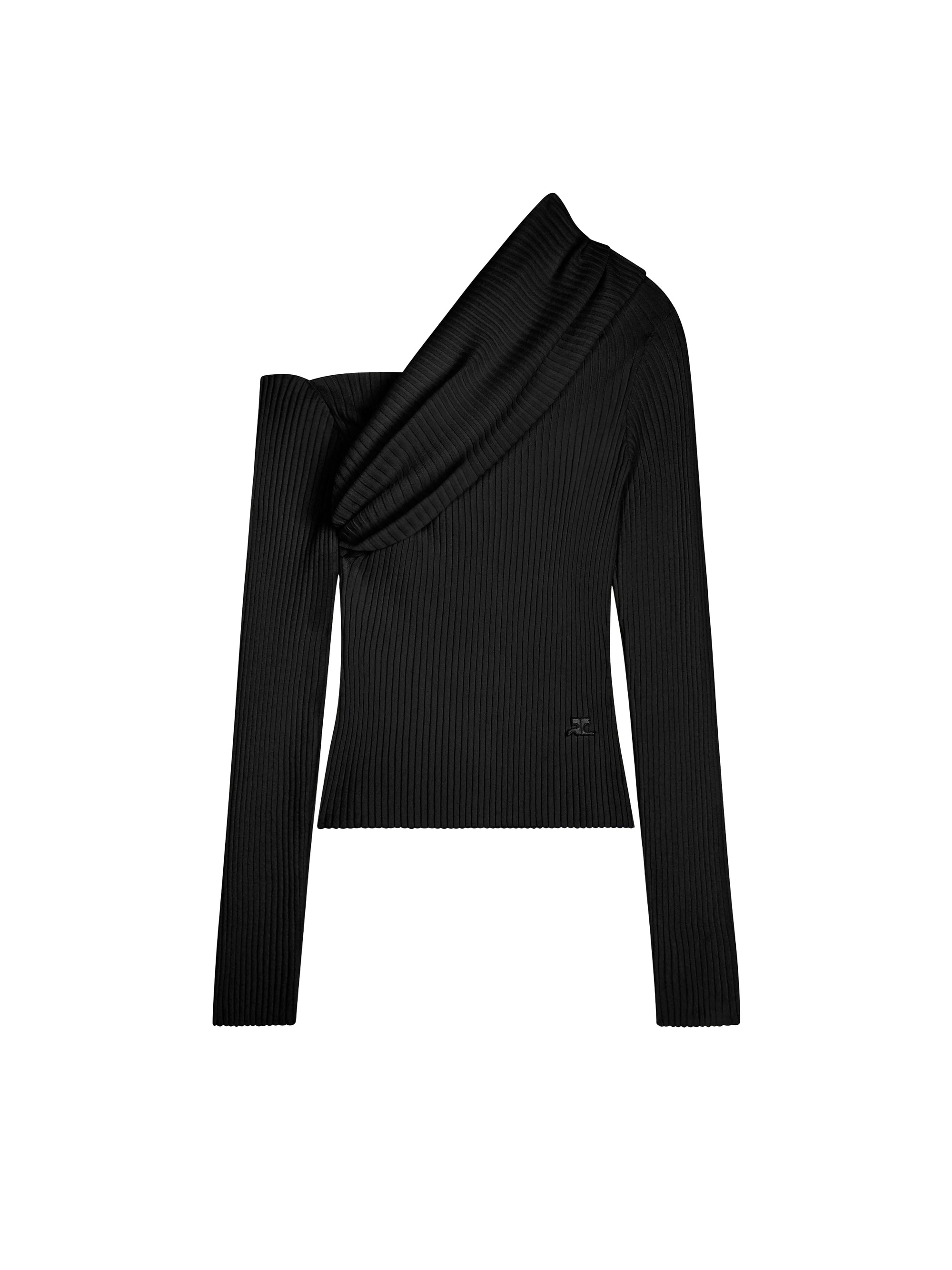 Twist rib knit Sweater - Black