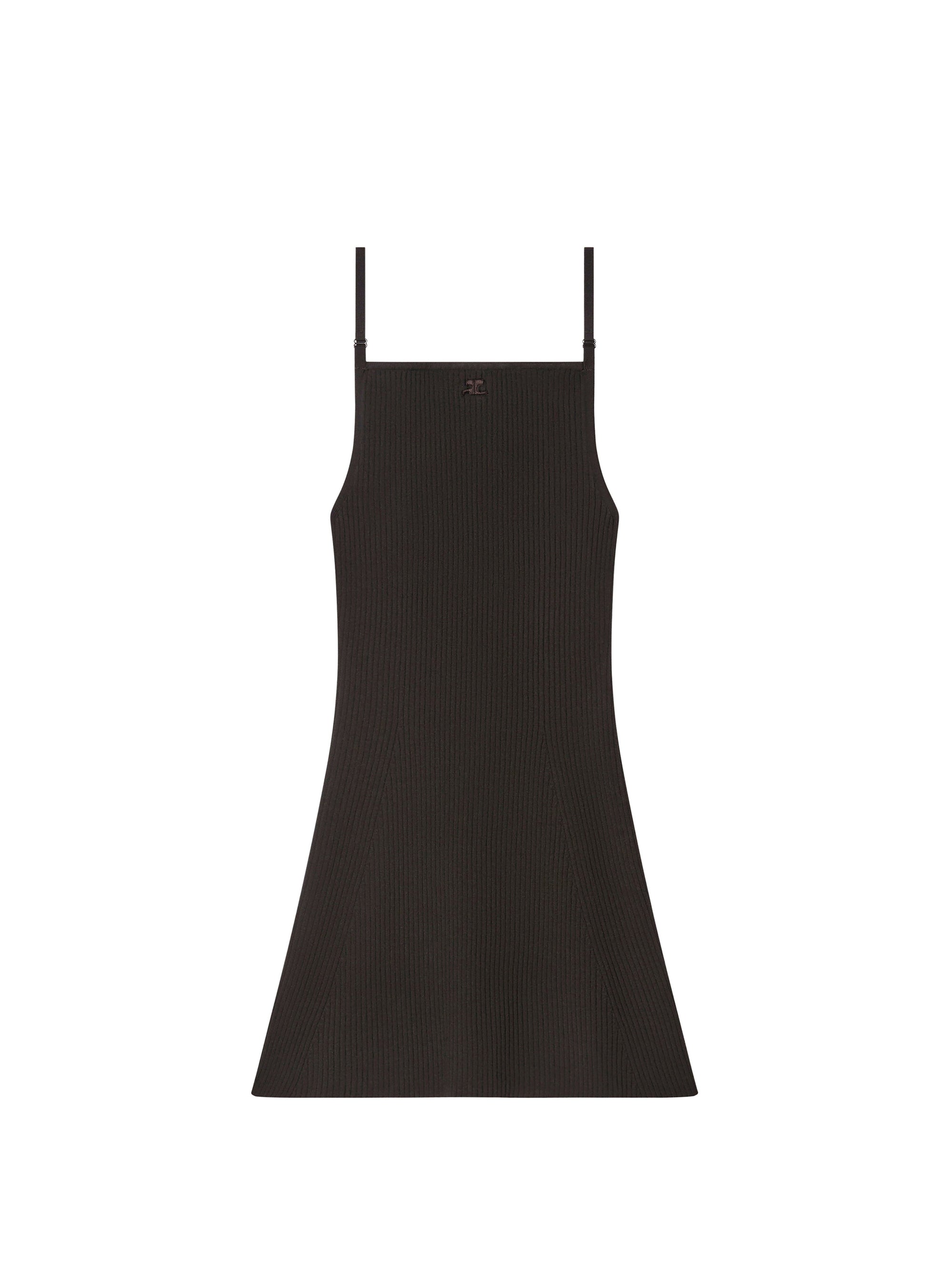 Rib knit mini Dress - Mud Brown