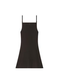 Rib knit mini Dress - Brown