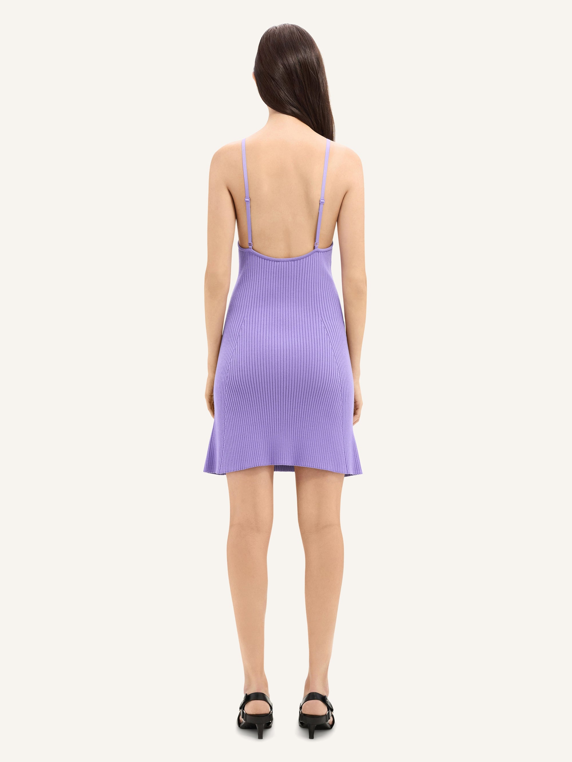 Rib knit mini Dress - Pure Purple