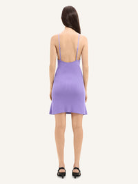 Rib knit mini Dress - Purple