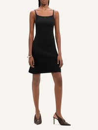 Rib knit mini Dress - Black