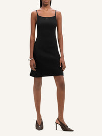 Rib knit mini Dress - Black