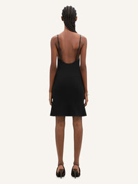 Rib knit mini Dress - Black