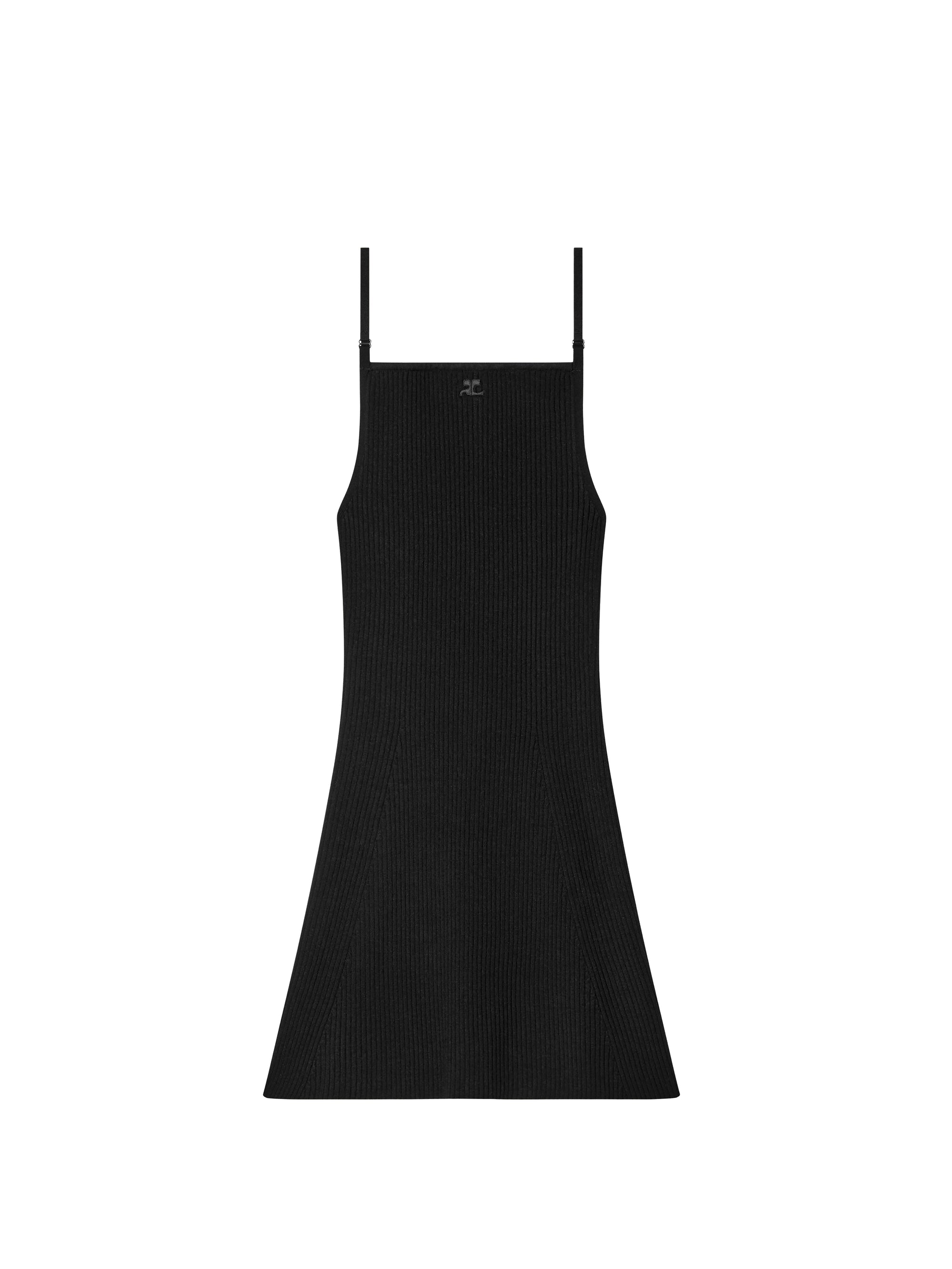 Rib knit mini Dress - Black