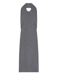 Over the shoulder drapé lambswool Dress - Grey