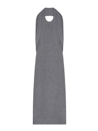 Over the shoulder drapé lambswool Dress - Heather Gray