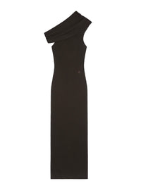 Twist rib knit long Dress - Mud Brown
