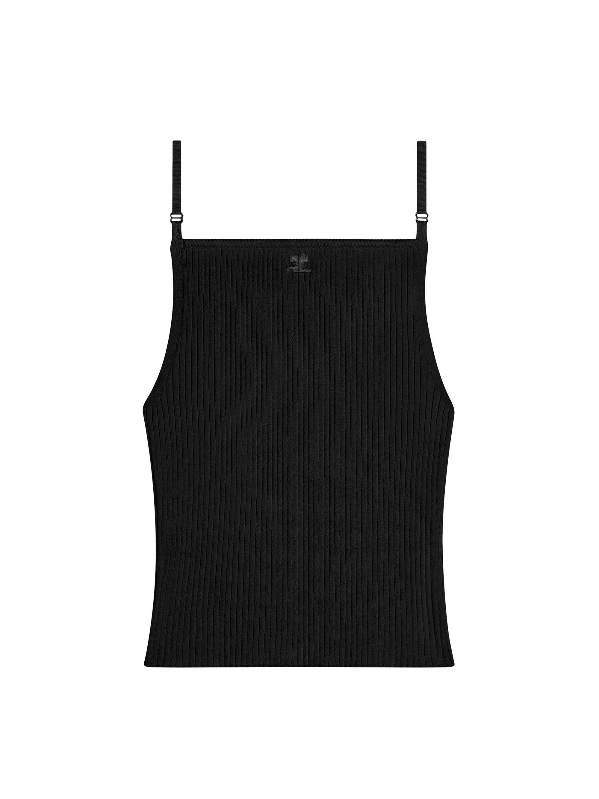 Rib knit tank Top - Black