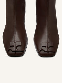 Reedition stretch leather effect Boots - Bark