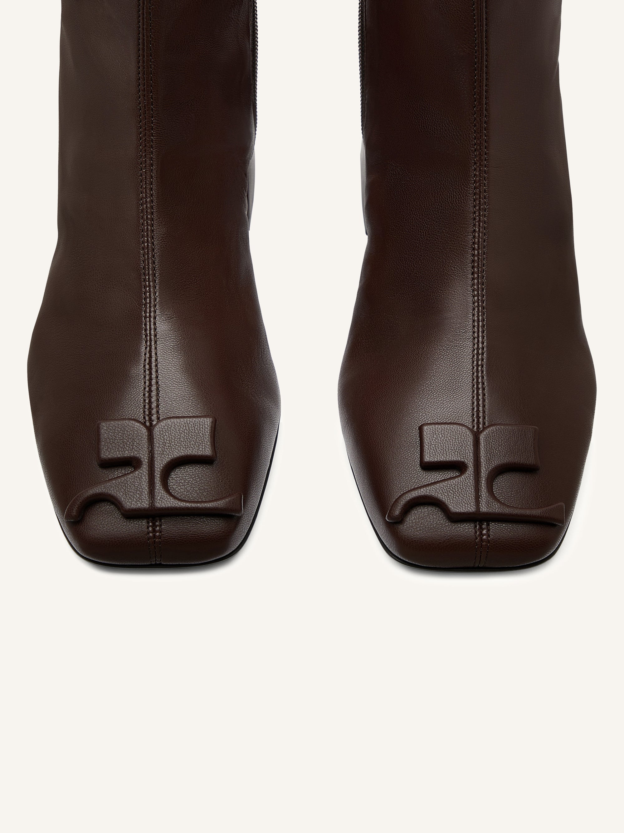 Reedition stretch leather effect Boots - Bark