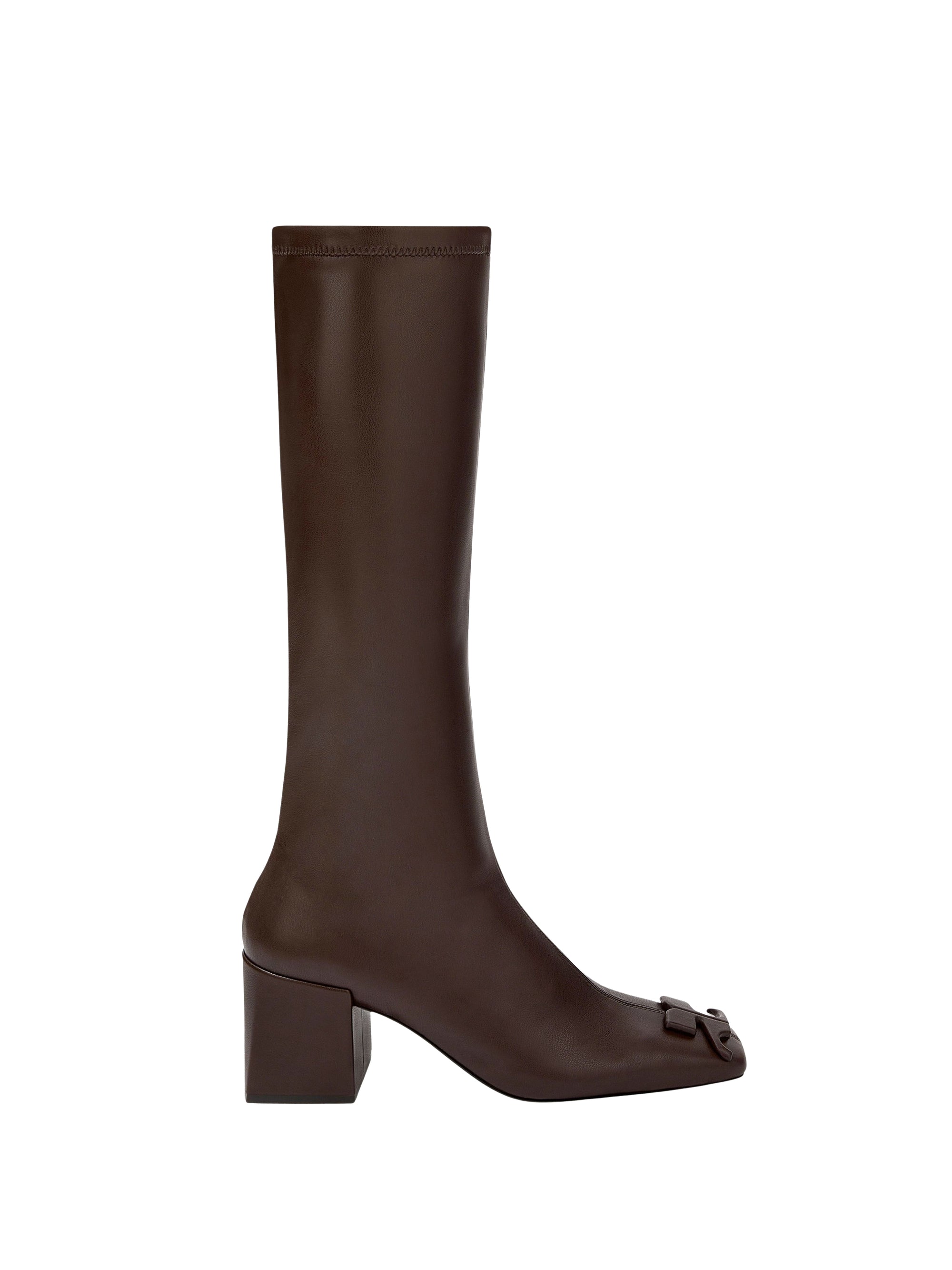 Reedition stretch leather effect Boots - Bark