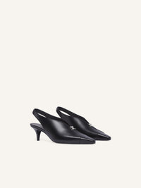 Leather Slingbacks - Black