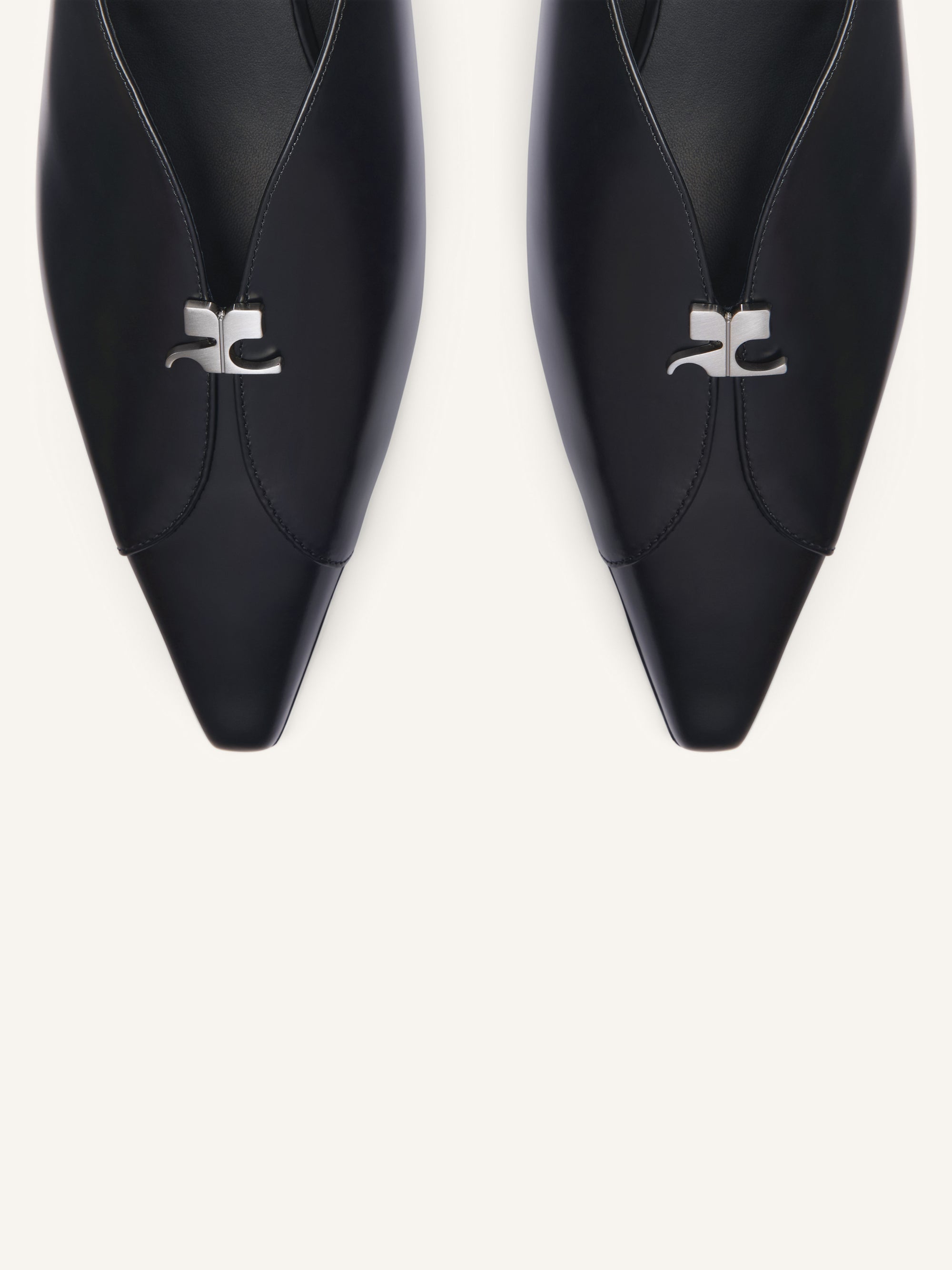 Leather Slingbacks - Black