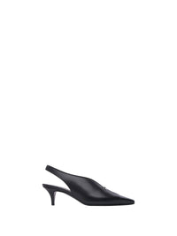 Leather Slingbacks - Black