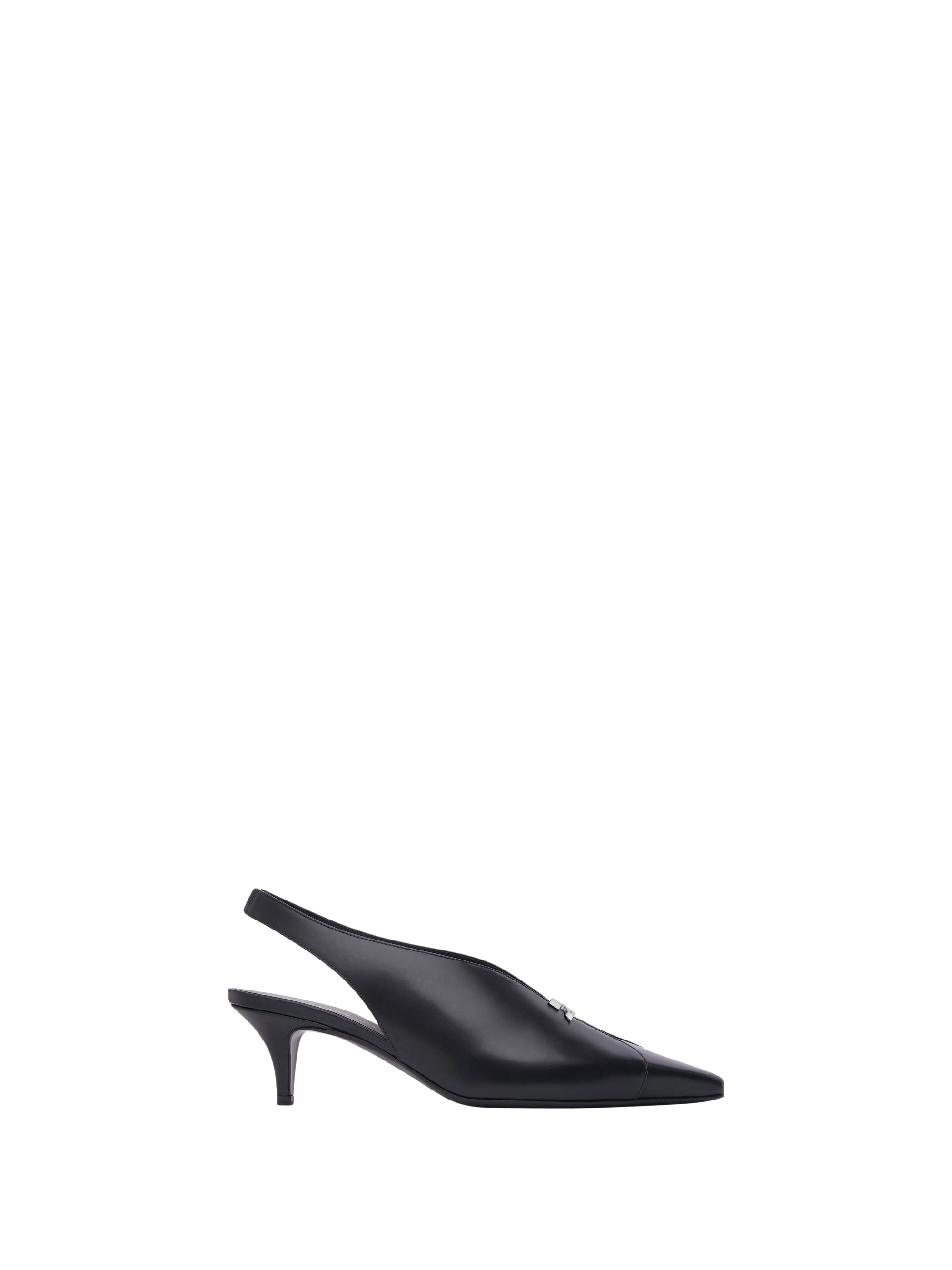 Leather Slingbacks - Black