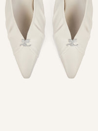 Draped stretch leather effect Slingbacks - Mastic Grey