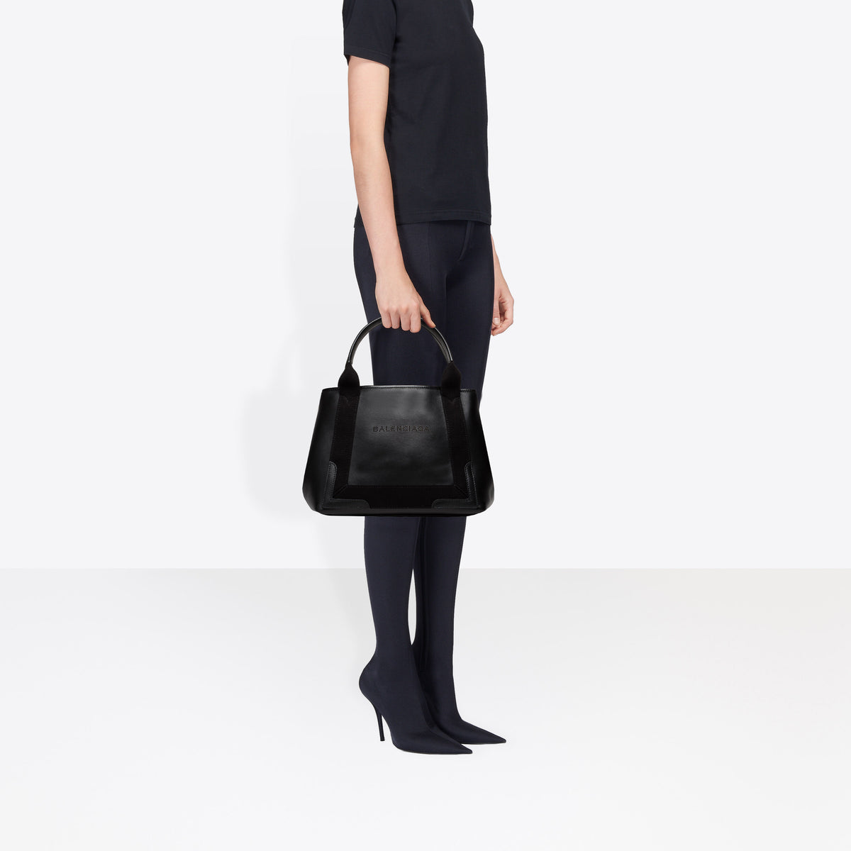 Navy Small Cabas - Black