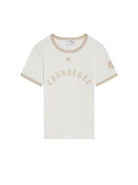 Contrast printed T-shirt - White & Oatmeal