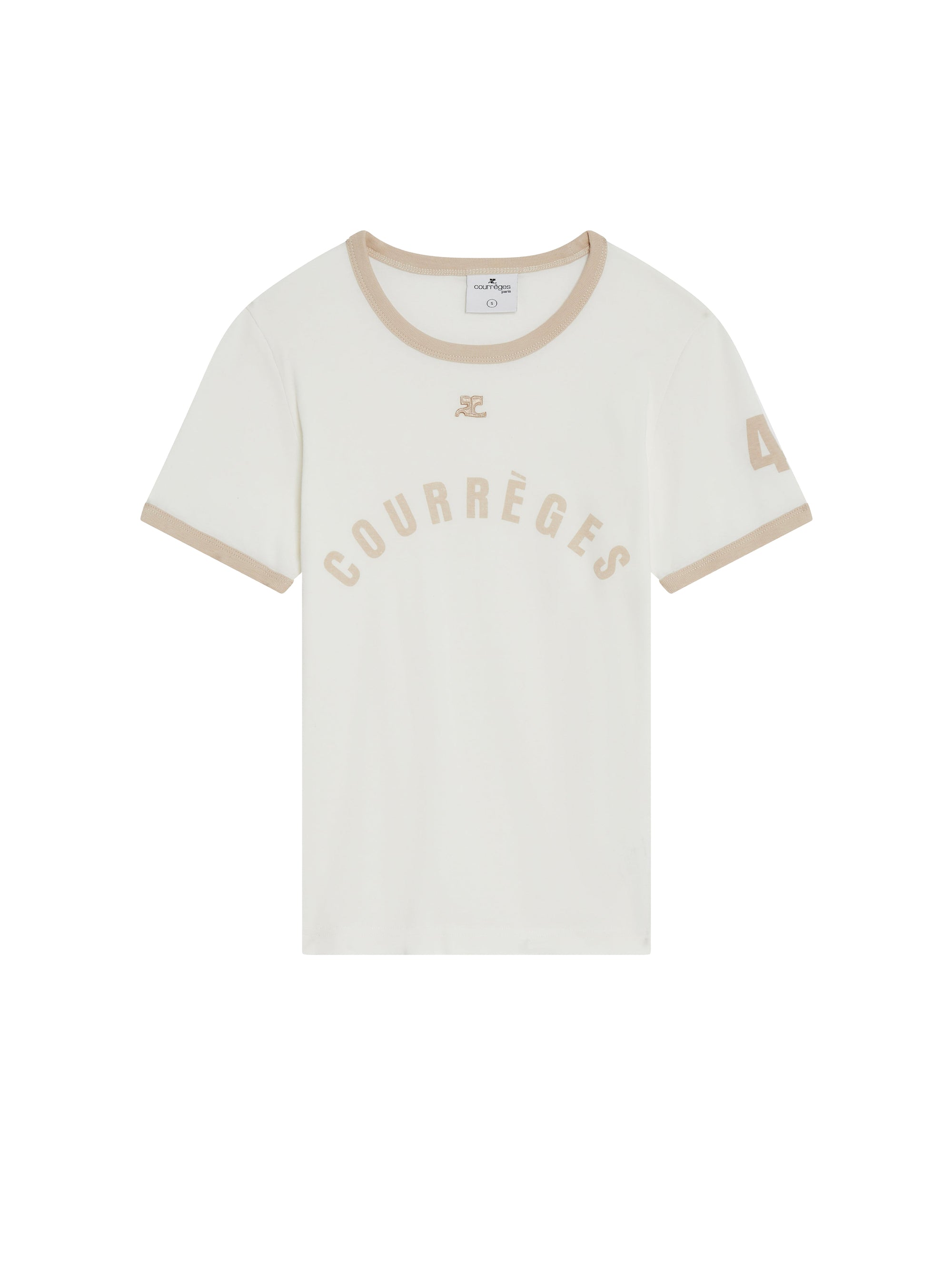 Contrast printed T-shirt - White & Oatmeal