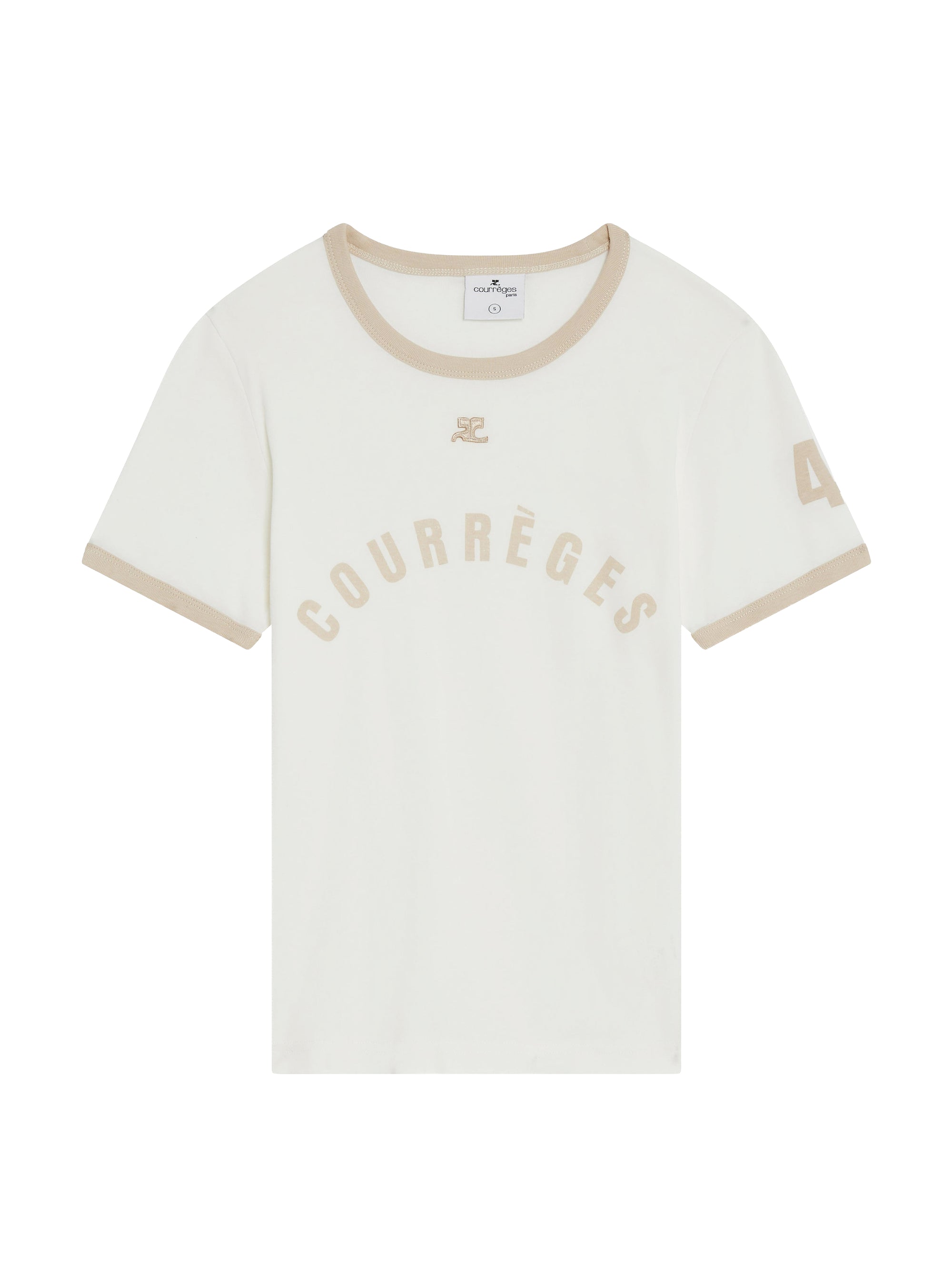 Contrast printed T-Shirt - White & Oatmeal