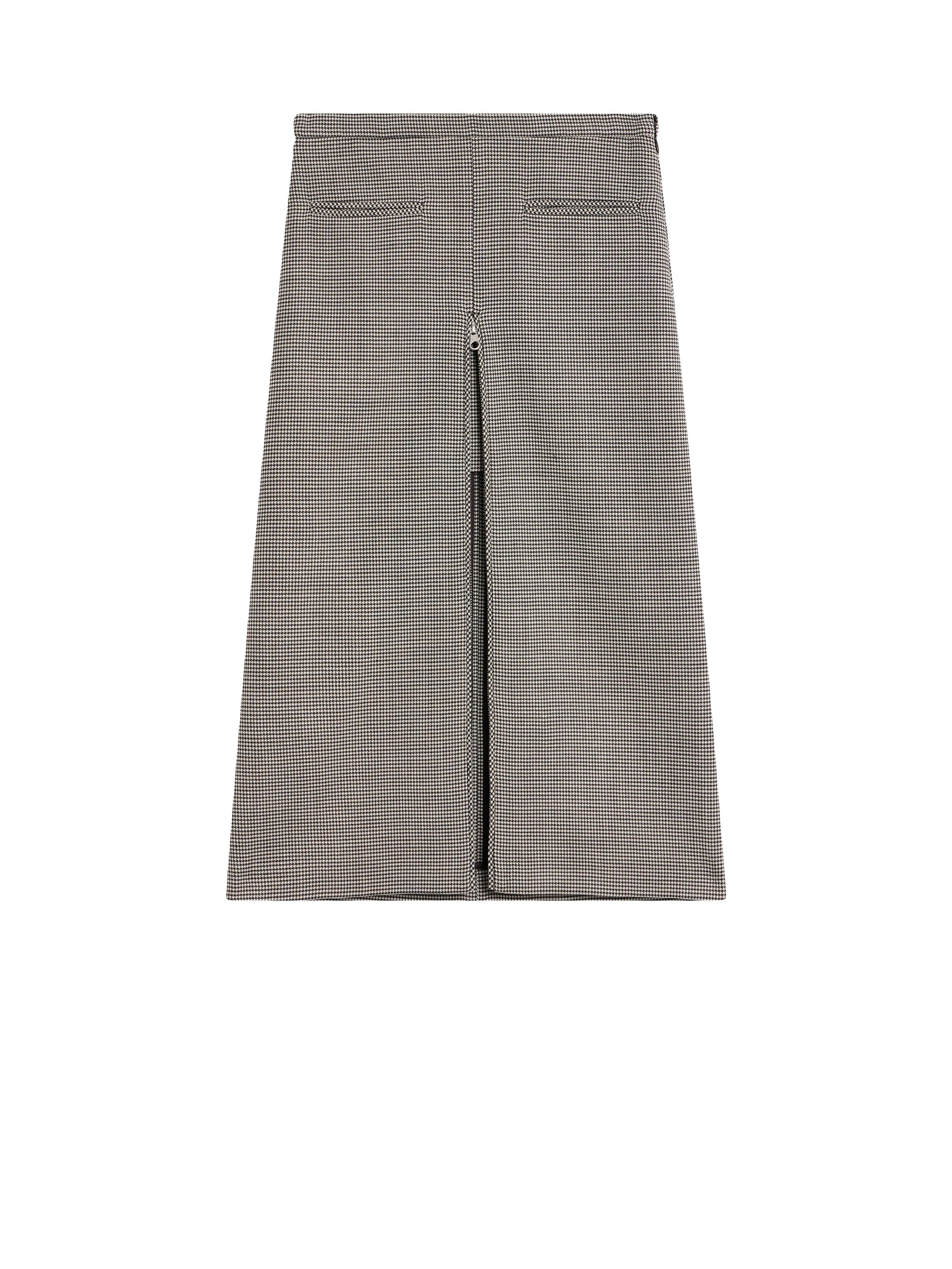 Houndstooth tailored Skirt - Black & Natural