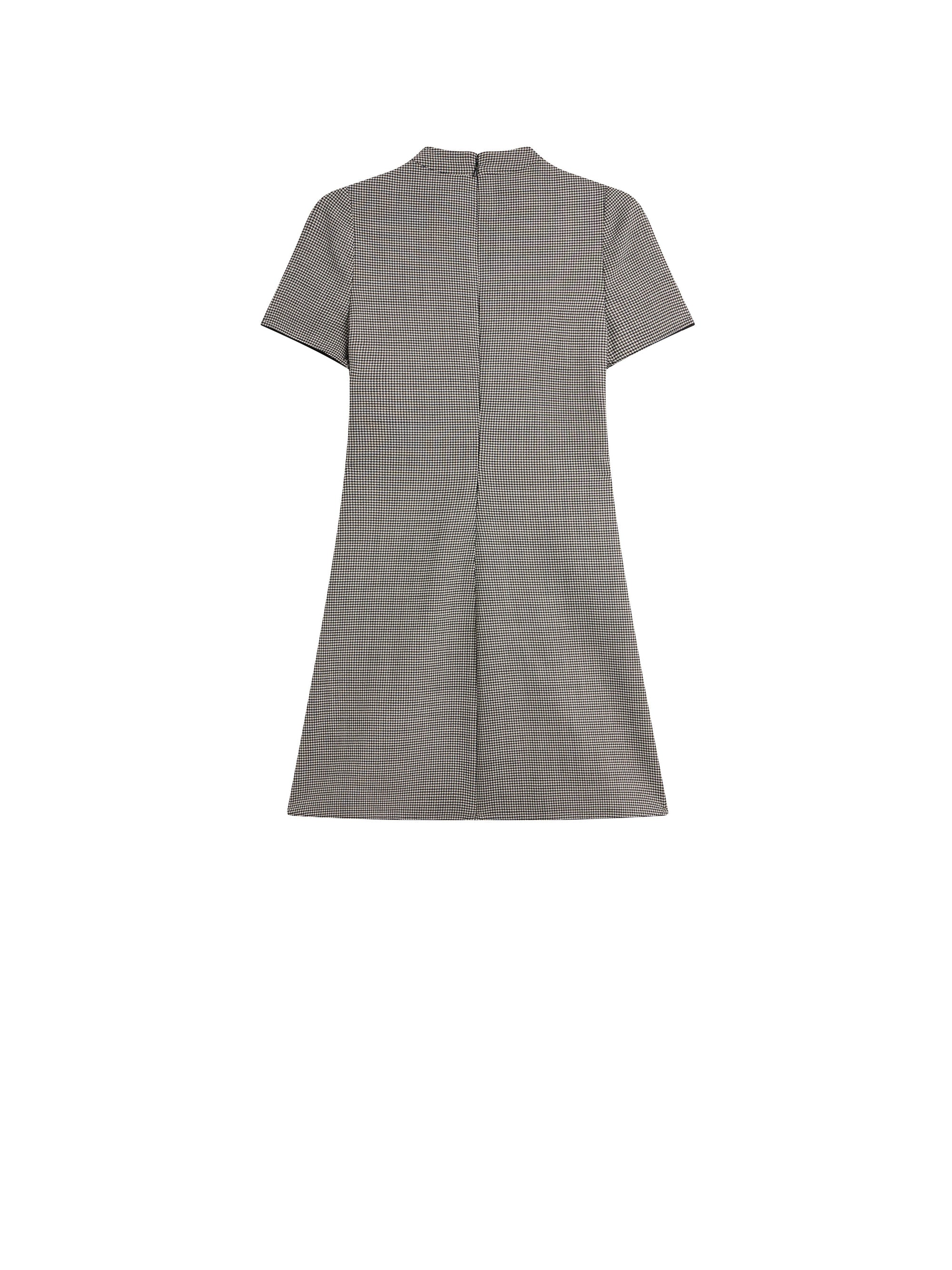 Short sleeves houndstooth Dress - Black & Natural