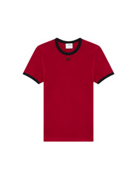 Signature contrast T-shirt - Grenat & Black