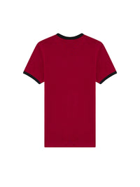 Signature contrast T-shirt - Grenat & Black