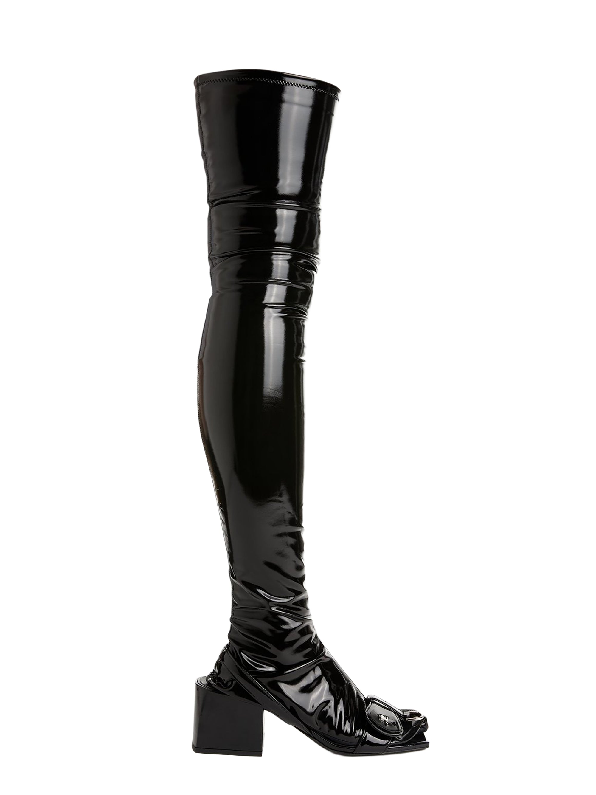 Over the knee vinyl Boots - Black